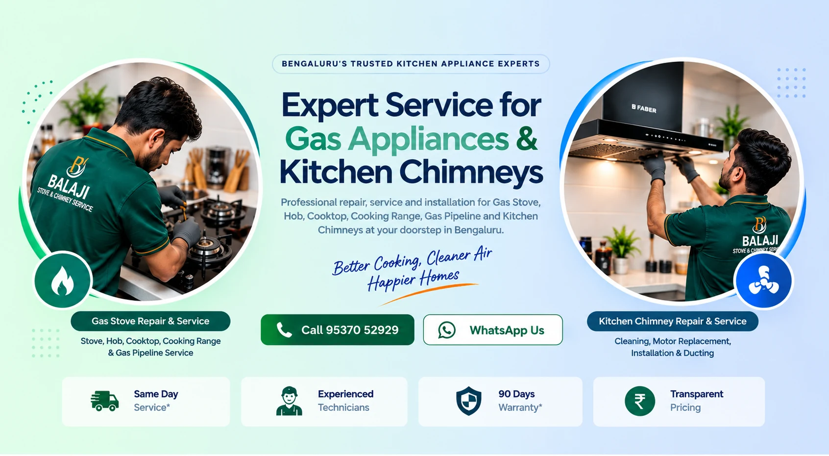 Balaji Gas Stove, Hob and Kitchen Chimney Repair and Service in Bengaluru